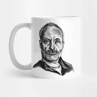 Kim Bodnia black and white ink drawing Mug